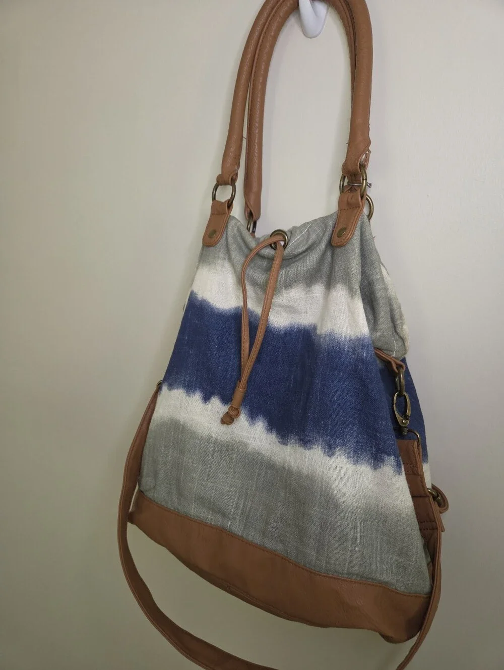 Old Navy Blue Gray Tie Dye Hobo Style Bag Purse